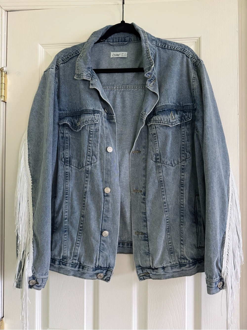Elia Cher denim fringe jacket